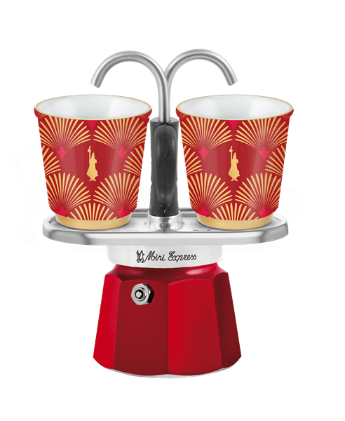 תמונה של ארט דקו - סט מיני אקספרס אדום  מרוקו2 כוסות